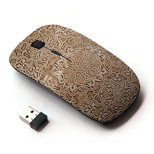 KawaiiMouse [ Optical 2.4G Wireless Mouse ] Wallpaper Wood Carving Brown Design Art von KawaiiMouse