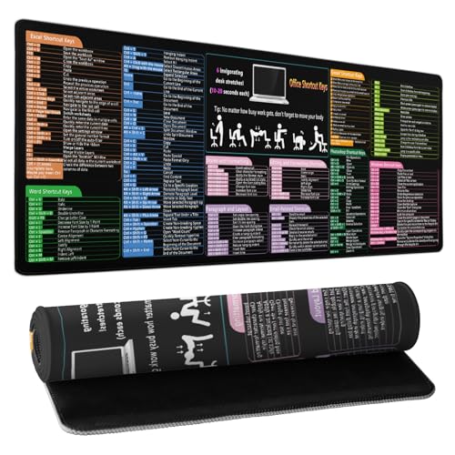 Excel Shortcut-Tasten-Mauspads für den Schreibtisch, 80 x 30 cm, Excel-Spickzettel, Schreibtischunterlage, PC-Büro-Spreadsheet, Tastaturmatte mit rutschfester Unterseite, genähte Kanten, verlängerte Excel Shortcut-Tasten-Mauspads für den Schreibtisch, 80 x 30 cm, Excel-Spickzettel, Schreibtischunterlage, PC-Büro-Spreadsheet, Tastaturmatte mit rutschfester Unterseite, genähte Kanten, verlängerte von Kawani