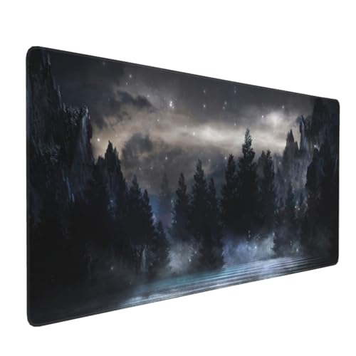 Forest Extra großes schwarzes Gaming-Mauspad, rutschfeste Gummiunterseite, riesiges Mountain-Mauspad, 80 x 40 cm, Computer-Schreibtisch, Laptop-Matte für Arbeit & Spiel & Büro & Zuhause Forest Extra großes schwarzes Gaming-Mauspad, rutschfeste Gummiunterseite, riesiges Mountain-Mauspad, 80 x 40 cm, Computer-Schreibtisch, Laptop-Matte für Arbeit & Spiel & Büro & Zuhause von Kawani