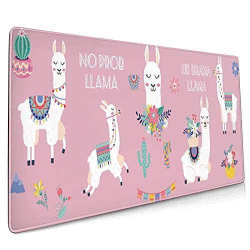 Gaming-Mauspad, Motiv: Lama, 80 x 40 cm, XXXL mit genähten Kanten, verlängerte wasserdichte Schreibtischunterlagen, große Tastaturmatte, Computer-Mauspad für Arbeit/Büro/Zuhause Gaming-Mauspad, Motiv: Lama, 80 x 40 cm, XXXL mit genähten Kanten, verlängerte wasserdichte Schreibtischunterlagen, große Tastaturmatte, Computer-Mauspad für Arbeit/Büro/Zuhause von Kawani