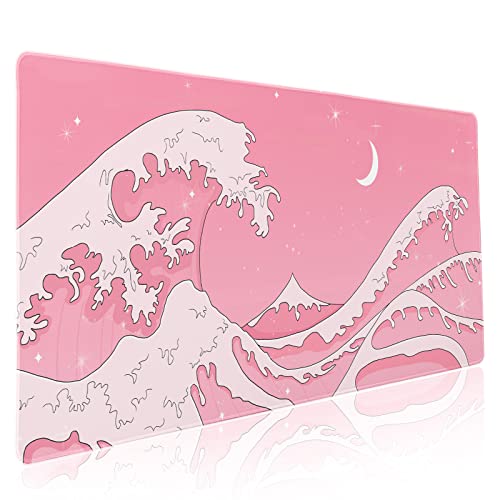 Japanisches Anime-Gaming-Mauspad, XXL, niedlich, Kawaii, ästhetische Welle, verlängert, groß, rutschfest, Gummiunterseite, genähter Rand, langes Tastatur-Mauspad für PC, Laptop, 35.4x15.7 cm Japanisches Anime-Gaming-Mauspad, XXL, niedlich, Kawaii, ästhetische Welle, verlängert, groß, rutschfest, Gummiunterseite, genähter Rand, langes Tastatur-Mauspad für PC, Laptop, 35.4x15.7 cm von Kawani