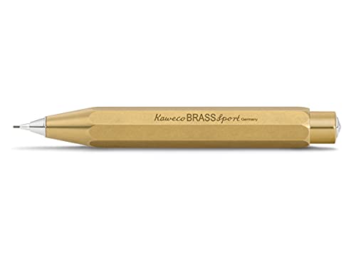 Kaweco 10000923 Brass Sport Druckbleistift 0.7mm HB I Minenbleistift aus hochwertigem Messing I Edler Druckminenbleistift 10,5 cm klassisches Design - ideales Taschenformat I Druck-Bleistift nachfüllbar von Kaweco