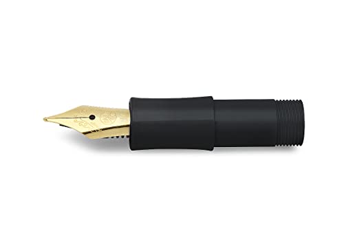 Kaweco 10001052 Feder M I Stahlfeder vergoldet für Kaweco Sport CLASSIC I Mundstück Schwarz - Gold mit Gewinde I Füller-Feder Mittel I CLASSIC Front Part Black with Spare Nib Gold M von Kaweco