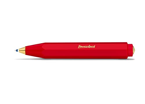 Kaweco 10001151 Classic Sport Red I Business Kuli aus hochwertigem Kunststoff I 12g leichter Edel Kugelschreiber I Taschen-Kugelschreiber mit zuverlässiger Herzkurvenmechanik I Druckkugelschreiber 10,5cm (Rot) von Kaweco