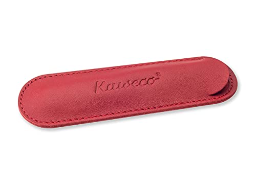 Kaweco 1er Leder Etui I Stifte Etui passend für die Sport Serie I Schreibetui aus echtem Leder mit schöner Prägung I schicke & Klassische Stifttasche I Stiftetui 12 x 3,5 cm in Chilli Pepper von Kaweco