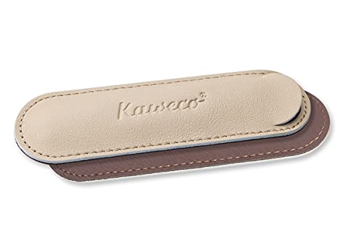 Kaweco 1er Leder Etui I Stifte Etui passend für die Sport Serie I Schreibetui aus echtem Leder mit schöner Prägung I schicke & Klassische Stifttasche I Stiftetui 12 x 3,5 cm in Creamy Espresso von Kaweco