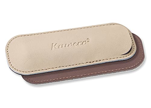 Kaweco 2er Leder Etui I Stifte Etui passend für die Sport Serie I Schreibetui aus echtem Leder mit schöner Prägung I schicke & Klassische Stifttasche I Stiftetui 12 x 4,6 cm in Creamy Espresso von Kaweco