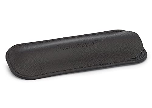 Kaweco Eco 2er Leder Etui Schwarz I Stifte Etui passend für die Sport Serie I Schreibetui aus echtem Leder mit schöner Prägung I schicke & Klassische Stifttasche I Stiftetui 12 x 4,6 cm von Kaweco