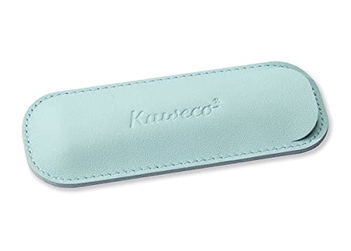 Kaweco 2er Leder Etui I Stifte Etui passend für die Sport Serie I Schreibetui aus echtem Leder mit schöner Prägung I schicke & Klassische Stifttasche I Stiftetui 12 x 4,6 cm in Tender Mint von Kaweco