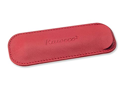 Kaweco 2er Leder Etui I Stifte Etui passend für die Sport Serie I Schreibetui aus echtem Leder mit schöner Prägung I schicke & klassische Stifttasche I Stiftetui 12 x 4,6 cm in Chilli Pepper von Kaweco