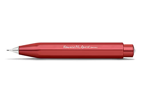 Kaweco AL Sport Druckbleistift 0.7mm HB I 12 g Minenbleistift aus hochwertigem Aluminium I Seidenglänzender Druckminenbleistift 10,5 cm Deep Red I Druck-Bleistift nachfüllbar Rot von Kaweco