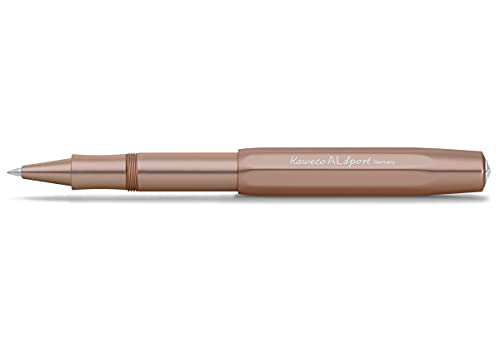 Kaweco AL Sport Rosé Gold Gel- / Kugelschreiber inklusive 0,7 mm Rollerball Tintenroller Mine für Linkshänder & Rechtshänder im klassischen Design mit Keramikkugel I Gelroller 13,5 cm von Kaweco