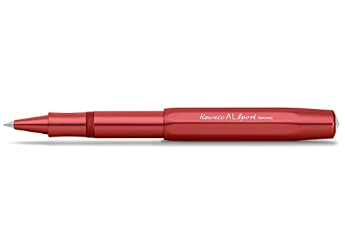 Kaweco AL Sport Rot Gel- / Kugelschreiber inklusive 0,7 mm Rollerball Tintenroller Mine für Linkshänder & Rechtshänder im klassischen Design mit Keramikkugel I Gelroller Deep Red 13,5 cm von Kaweco