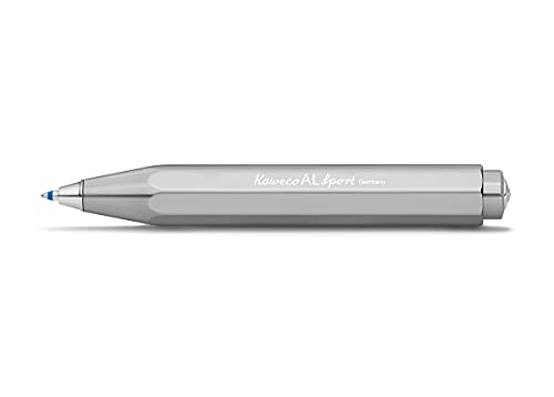 Kaweco Al Sport Business Kuli aus hochwertigem Aluminium I 12g leichter Taschen-Kugelschreiber mit zuverlässiger Herzkurvenmechanik I Seidenglänzender Druckkugelschreiber 10,5cm (Raw) von Kaweco