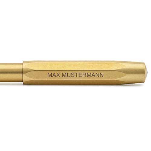 Kaweco BRASS Sport Füllhalter für Patronen achteckig | Füllfederhalter aus Messing mit Feder M Sport Füller PERSONALISIERBAR mit Namen oder Text von Kaweco