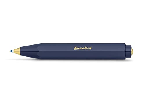 Kaweco CLASSIC SPORT Kugelschreiber Navy I Business Kuli aus hochwertigem Kunststoff I Klassischer Kuli in Blau I 12 g Taschen-Kugelschreiber mit Herzkurvenmechanik I Druckkugelschreiber 10,5 cm von Kaweco