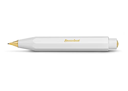 Kaweco CLASSIC SPORT Druckbleistift White 0.7 mm HB I Mechanischer Bleistift aus hochwertigem Kunststoff in Klassischem Design I Druck-Bleistift nachfüllbar in Weiß I Druckminenbleistift 10,5 cm von Kaweco