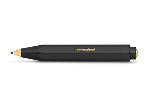 Kaweco Classic Sport Black I Business Kuli aus hochwertigem Kunststoff I Edel Kugelschreiber I 12g Taschen-Kugelschreiber mit zuverlässiger Herzkurvenmechanik I Druckkugelschreiber 10,5cm (Schwarz) von Kaweco