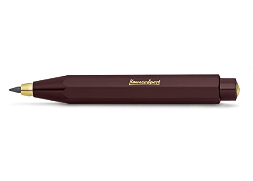 Kaweco Classic Sport Fallbleistift 3.2 mm 5B I Minenbleistift aus hochwertigem Kunststoff in oktogonalem Acht Kant Design I Druckminenbleistift 10,5 cm I Druck-Bleistift nachfüllbar (Bordeaux) von Kaweco