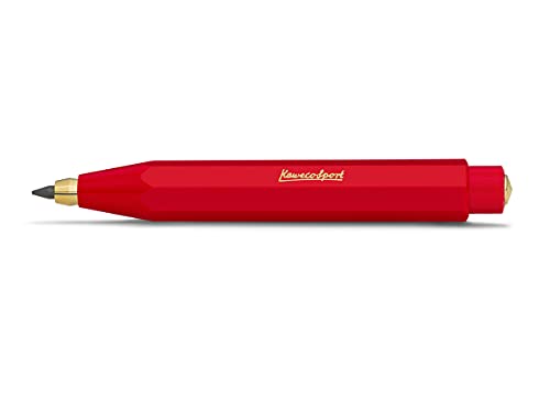 Kaweco Classic Sport Fallbleistift 3.2 mm 5B I Minenbleistift aus hochwertigem Kunststoff in oktogonalem Acht Kant Design I Druckminenbleistift 10,5 cm I Druck-Bleistift nachfüllbar (Rot) von Kaweco