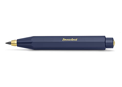 Kaweco Classic Sport Fallbleistift Navy 3.2 mm 5B I Minenbleistift aus hochwertigem Kunststoff in oktogonalem Acht Kant Design I Druckminenbleistift 10,5 cm I Druck-Bleistift nachfüllbar(Blau) von Kaweco