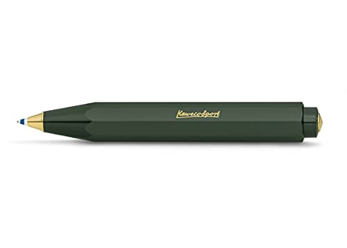 Kaweco Classic Sport Green I Business Kuli aus hochwertigem Kunststoff I Edel Kugelschreiber I 12g leichter Taschen-Kugelschreiber mit Herzkurvenmechanik I Druckkugelschreiber 10,5cm Grün von Kaweco