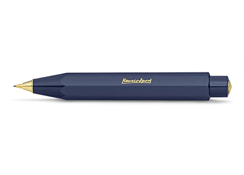 Kaweco Classic Sport Navy Druckbleistift 0.7mm HB I Minenbleistift aus hochwertigem Kunststoff in oktogonalem Acht Kant Design I Druckminenbleistift 11 cm I Druck-Bleistift nachfüllbar (Blau) von Kaweco