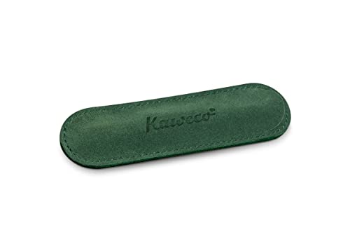 Kaweco Eco 1er Velours-Leder Etui Green I Stifte Etui passend für die Sport Serie I Schreibetui aus echtem Leder mit schöner Prägung I schicke & Klassische Stifttasche I Stiftetui 12 x 3,5 cm von Kaweco