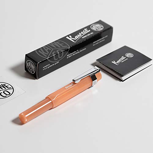 Kaweco FROSTED SPORT Füllfederhalter Soft Mandarine, feine Feder mit Kaweco Sport achteckiger Clip Chrom von Kaweco