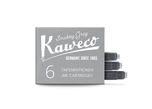 Kaweco Füller Tintenpatronen Smokey Grey für Patronen-Füller mit kurzen Standardpatronen I 6 Füllerpatronen für Tintenpatronen Füller vieler Markenenhersteller I Tinte für Füller Rauchgrau von Kaweco