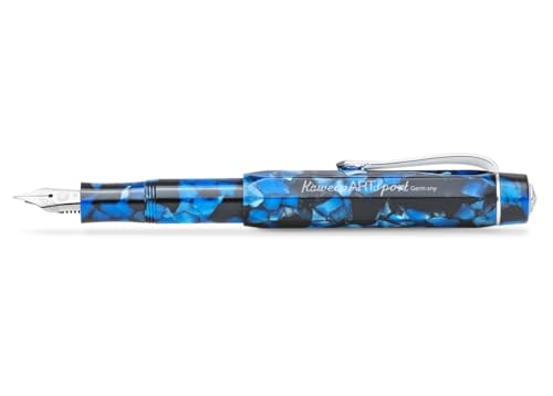 Kaweco Füllfederhalter ART SPORT Pebble Blue I Premium Füllfederhalter für Tintenpatronen mit hochwertiger Stahlfeder I Sport Füller aus Acryl 12,5 cm I Federbreite: M (Medium) von Kaweco