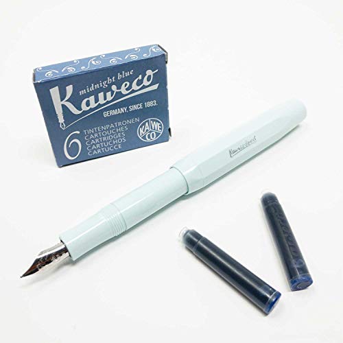 Kaweco Füllfederhalter Classic Sport Füller mit Federbreite M | Mit sechs blauen Tintenpatronen GRATIS | Farbe des Füllhalters: (mint) von Kaweco