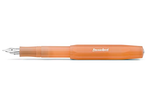 Kaweco Füllfederhalter Frosted Sport I Premium Füllfederhalter Luxus für Tintenpatronen mit hochwertiger Stahlfeder I Sport Füller 13,5 cm Soft Mandarine Federbreite: BB (Extra Breit) von Kaweco