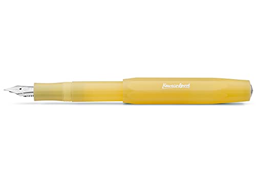 Kaweco Füllfederhalter Frosted Sport I Premium Füllfederhalter Luxus für Tintenpatronen mit hochwertiger Stahlfeder I Sport Füller 13,5 cm Sweet Banana Federbreite: BB (Extra Breit) von Kaweco