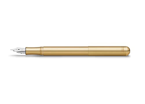 Kaweco LILIPUT Füllhalter Messing (Eco) I Exklusiver Messing Füllhalter für Tintenpatronen inklusive Retro Metallbox I Füller 12,5 cm I Federbreite: F (Fein) von Kaweco