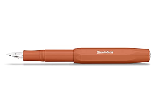 Kaweco Füllfederhalter Skyline Sport Rot I Premium Füllfederhalter Luxus für Tintenpatronen mit hochwertiger Stahlfeder I Sport Füller 13,5 cm Fox Federbreite: B (Breit) von Kaweco