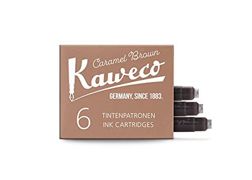 Kaweco Tintenpatronen im 6er-Pack Karamellbraun Caramel Brown I hochwertige Premium Tinte für Füllhalter mit kurzen Standardpatronen | vegan tierversuchsfrei wasserlöslich Kaweco Tintenpatronen im 6er-Pack Karamellbraun Caramel Brown I hochwertige Premium Tinte für Füllhalter mit kurzen Standardpatronen | vegan tierversuchsfrei wasserlöslich von Kaweco