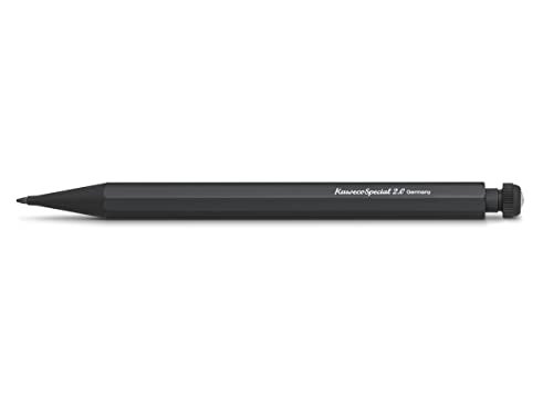 Kaweco SPECIAL Druckbleistift 2.0 I Minenbleistift aus hochwertigem Aluminium in oktogonalem Acht Kant Format I Druckminenbleistift 14 cm I Druck-Bleistift nachfüllbar Schwarz ohne Radiergummi von Kaweco