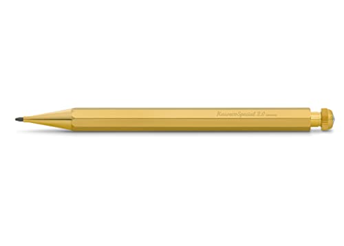 Kaweco SPECIAL Druckbleistift Messing 2.0 mm I Mechanischer Bleistift aus hochwertigem Messing zum Zeichnen I Luxuriöser Druck-Bleistift nachfüllbar ohn e Radiergummi I Druckminenbleistift 14 cm von Kaweco