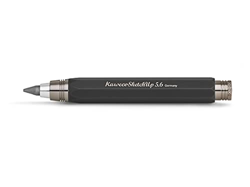 Kaweco Sketch Up Black Fallbleistift 5,6 mm 5B I hochwertiger Minenbleistift aus massivem Metall in oktogonalem Acht Kant Design I Druckminenbleistift 10,3 cm I Druck-Bleistift nachfüllbar Schwarz von Kaweco