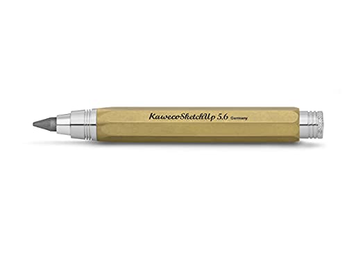 Kaweco Sketch Up Brass Fallbleistift 5,6 mm 5B I Minenbleistift aus massivem Metall in oktogonalem Acht Kant Design I Druckminenbleistift 10,3 cm I Druck-Bleistift nachfüllbar Messing Braun von Kaweco