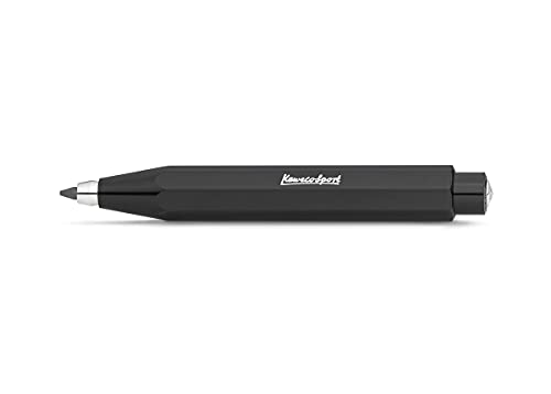 Kaweco Skyline Sport Black Fallbleistift 3.2 mm 5B I Minenbleistift aus hochwertigem Kunststoff in oktogonalem Acht Kant Design I Druckminenbleistift 10,5 cm I Druck-Bleistift nachfüllbar Schwarz von Kaweco