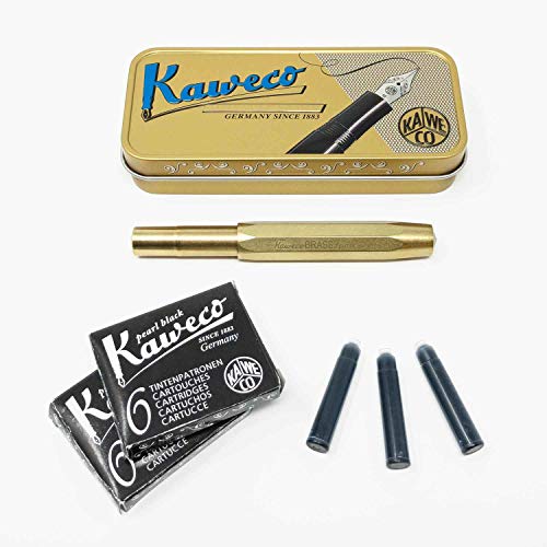 Kaweco Sport Füller Messing | Federstärke M | Set mit 12 Original Tintenpatronen GRATIS von Kaweco