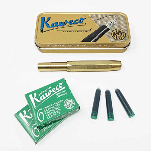 Kaweco Sport Füller Messing | Federstärke M | Set mit 12 Original Tintenpatronen GRATIS von Kaweco