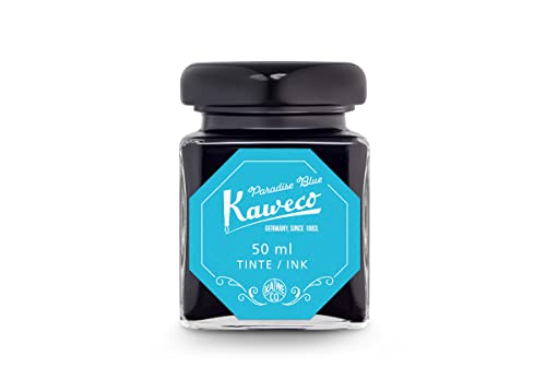 Kaweco Tintenglas 50 ml | Paradiesblau Paradise Blue | vegan tierversuchsfrei wasserlöslich nachhaltig | Schönschrift Kalligrafie Lettering Schreibtinte von Kaweco