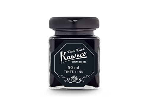 Kaweco Tintenglas 50 ml | Perlenschwarz Pearl Black | vegan tierversuchsfrei wasserlöslich nachhaltig | Schönschrift Kalligrafie Lettering Schreibtinte von Kaweco