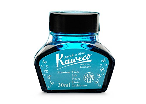 Kaweco Tintenglas Paradise Blue 30 ml I hochwertige Premium Tinte für Füller im Tintenfass I Füller Tintenfass mit schlichtem Design und mit Kaweco Gütesiegel I Schreibtinte in Paradiesblau von Kaweco