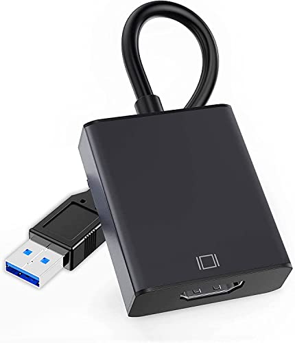 Kawer USB-auf-HDMI-Adapter, USB 3.0/2.0 auf HDMI-Adapter, 1080p, Full HD, Multi-Display, Video, Audio, Grafikkabel, Ausgang, mehrere Monitore, kompatibel mit Windows XP/7/8/8.1/10/11 für PC, Laptop, von Kawer