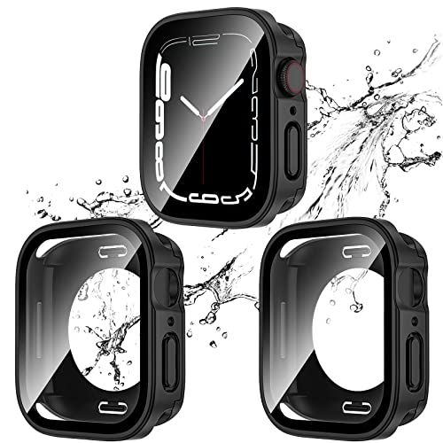Kawoco 2 Stück Wasserdicht Hülle für Apple Watch 42mm Series 10 mit Tempered Glas Displayschutz, 360° Rundum PC 2 in 1 Front & Rückseite Gehäuse Schutzhülle für iWatch 42mm Schwarz/Schwarz Kawoco 2 Stück Wasserdicht Hülle für Apple Watch 42mm Series 10 mit Tempered Glas Displayschutz, 360° Rundum PC 2 in 1 Front & Rückseite Gehäuse Schutzhülle für iWatch 42mm Schwarz/Schwarz von Kawoco