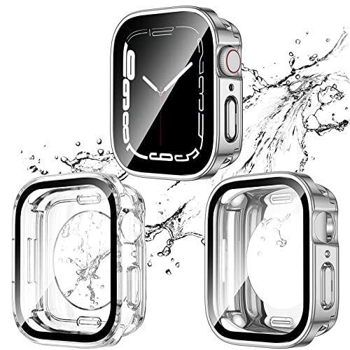 Kawoco 2 Stück Wasserdicht Hülle für Apple Watch 46mm Series 10 mit Tempered Glas Displayschutz, 360° Rundum PC 2 in 1 Front & Rückseite Gehäuse Schutzhülle für iWatch 46mm Klar/Silber Kawoco 2 Stück Wasserdicht Hülle für Apple Watch 46mm Series 10 mit Tempered Glas Displayschutz, 360° Rundum PC 2 in 1 Front & Rückseite Gehäuse Schutzhülle für iWatch 46mm Klar/Silber von Kawoco